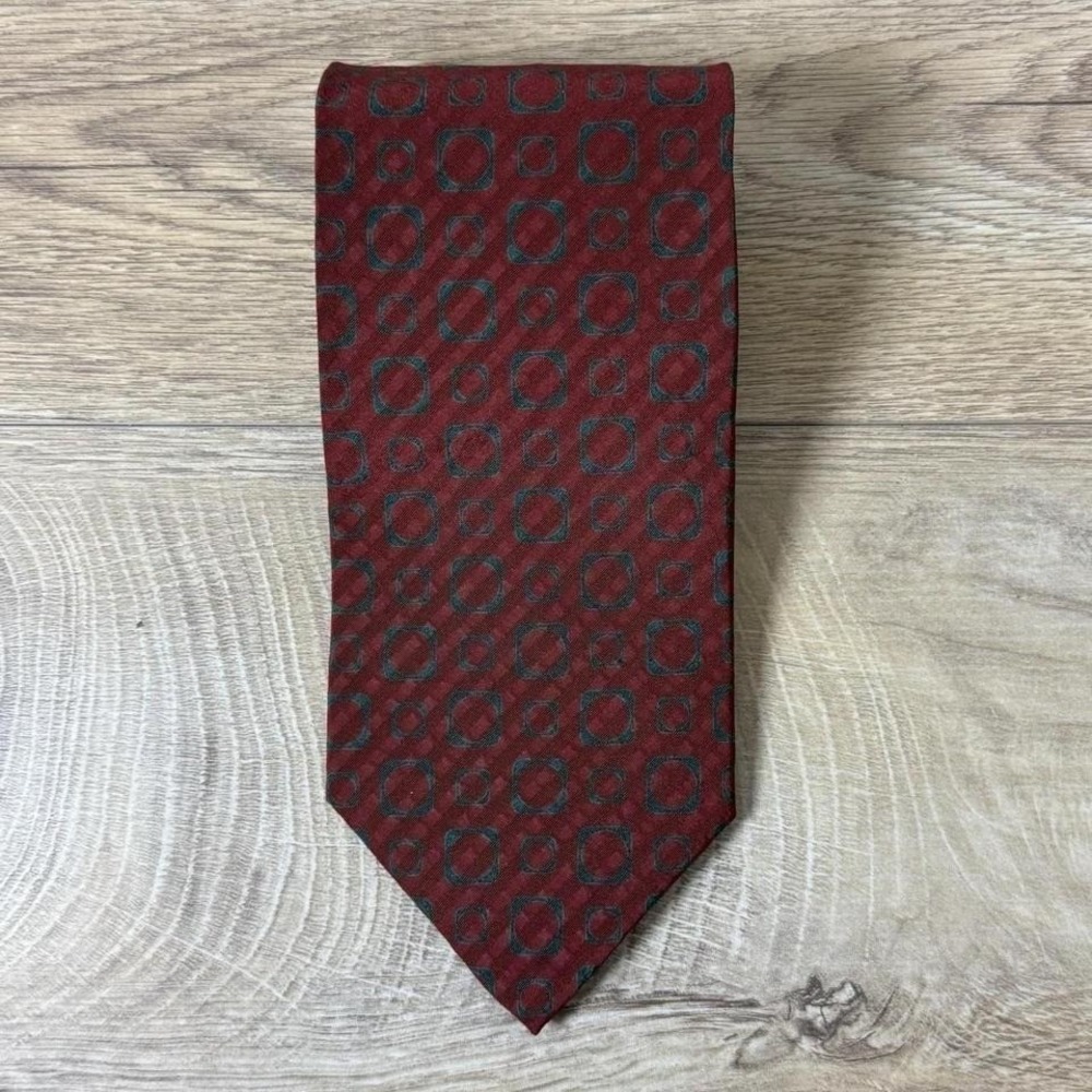 Georgio Armani Cravette Mens 100% Silk Neck Tie Geometric Print Italy - Picture 1 of 8